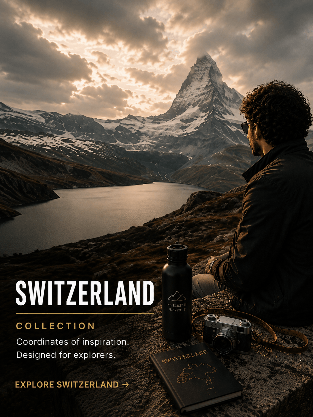Switzerland travel apparel collection inspired by the Swiss Alps, Matterhorn and explorer lifestyle