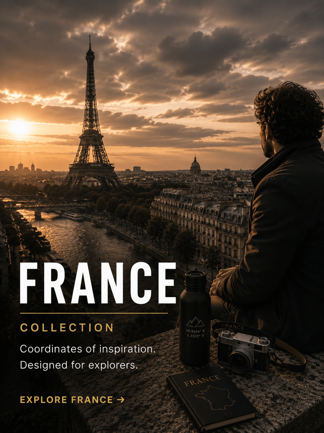 France travel apparel collection inspired by French destinations, landscapes and explorer lifestyle