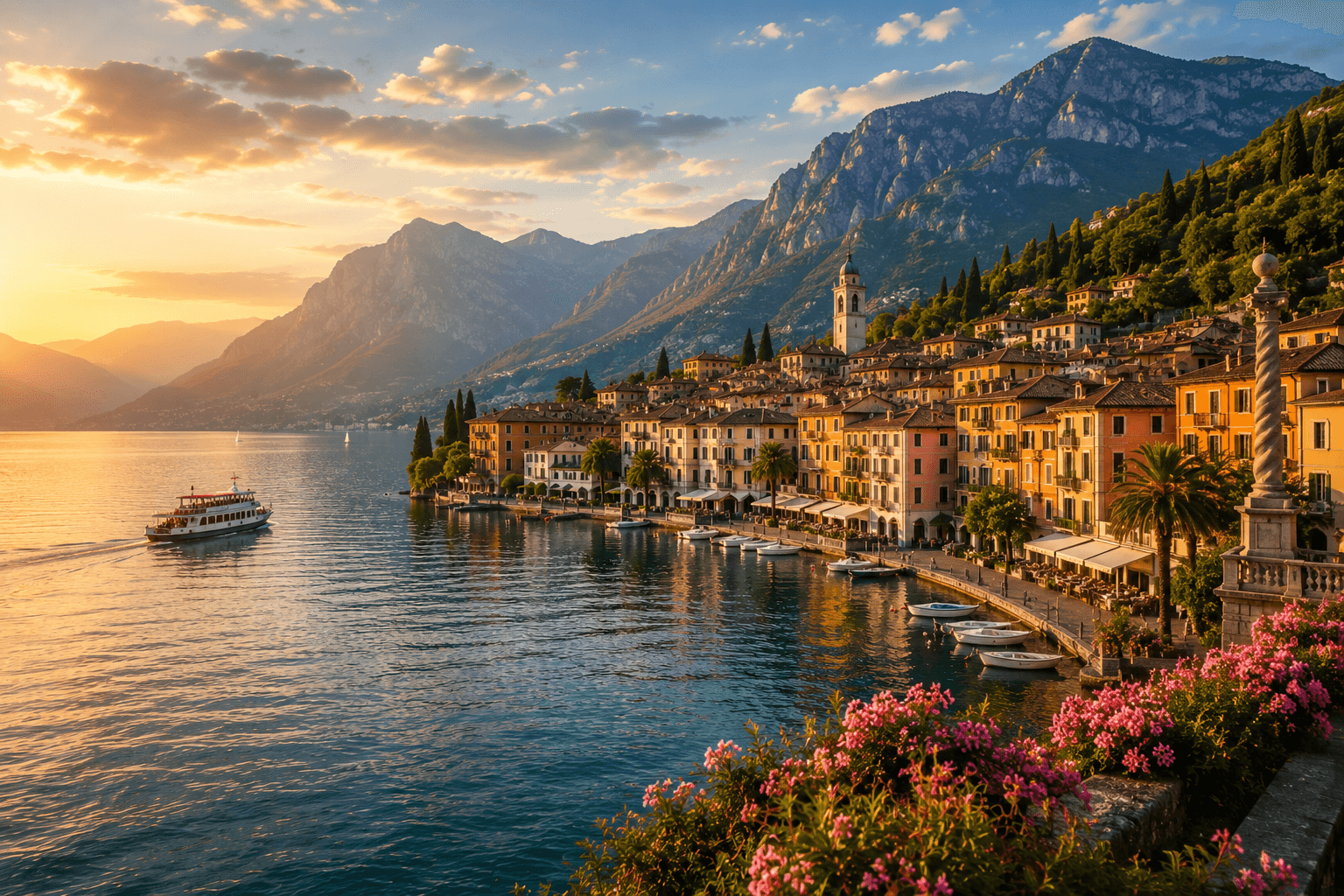 Lake Garda panoramic sunset, Italy