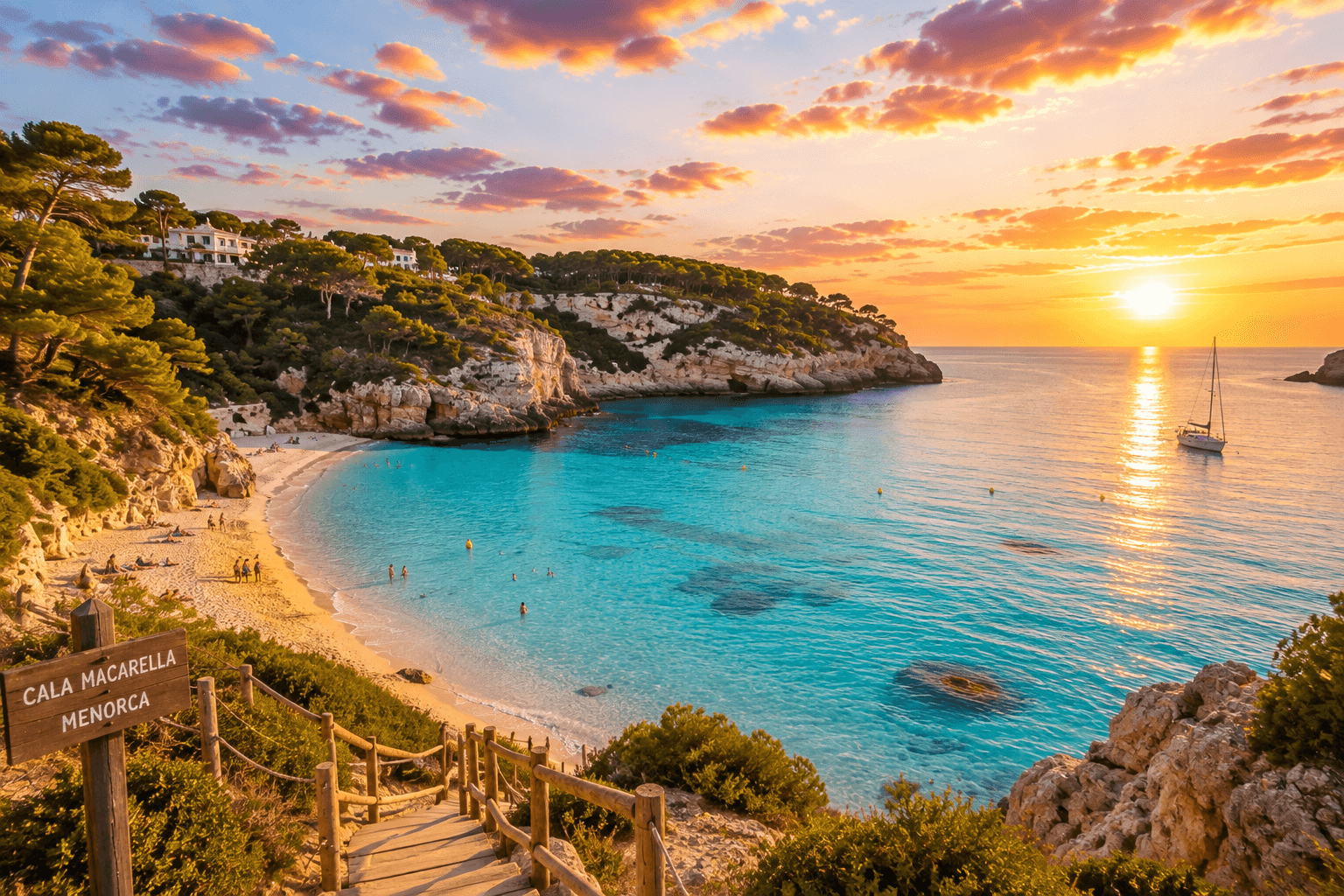 Menorca Spain travel destination featuring turquoise beach and Mediterranean coastline