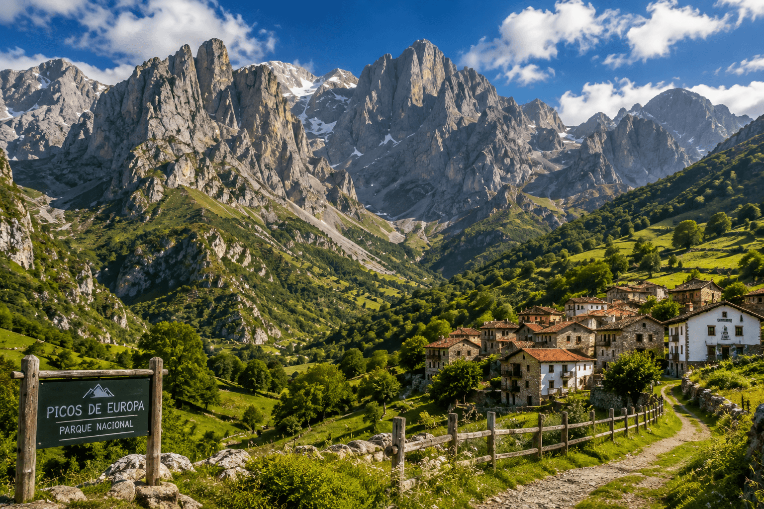 Picos de Europa Spain travel destination featuring dramatic mountain landscapes