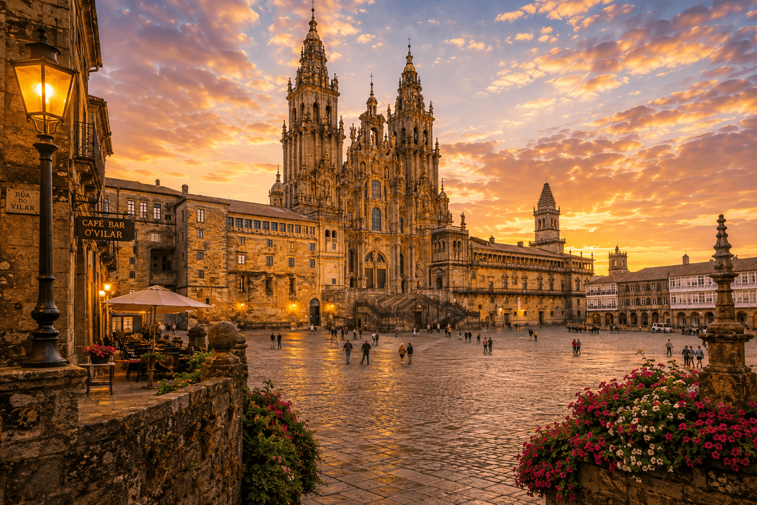 Santiago de Compostela Spain travel destination featuring its historic cathedral