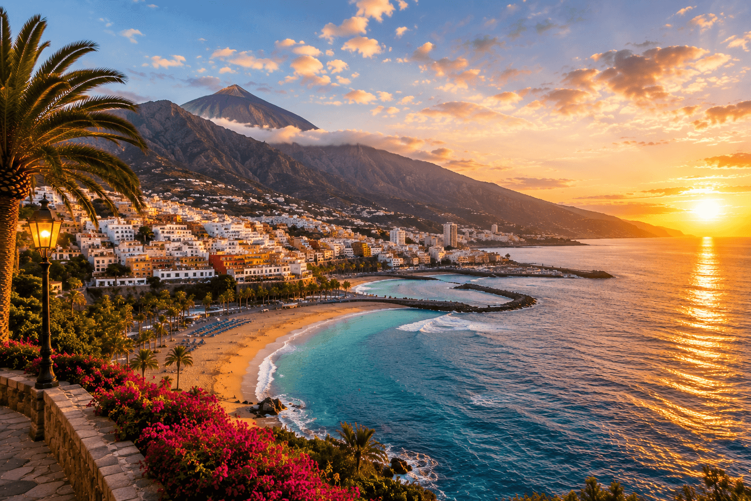 Tenerife Spain travel destination featuring volcanic mountains and Atlantic coastline