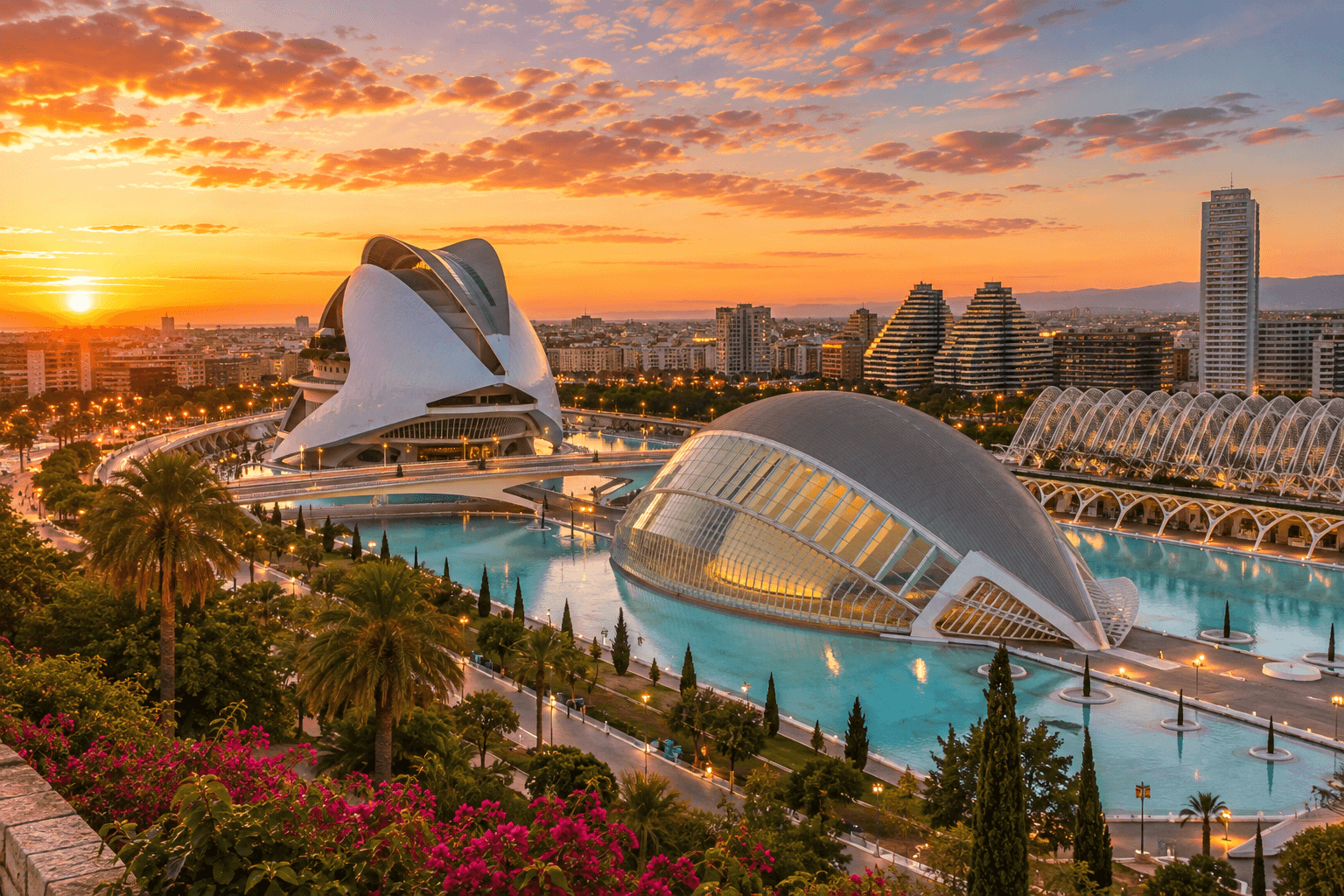 Valencia Spain travel destination featuring the City of Arts and Sciences
